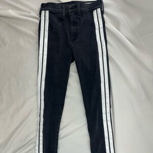 Rag & Bone Black Jeans with White Patent Leather Stripe Accents 24
